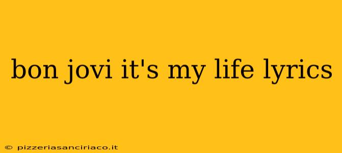 bon jovi it's my life lyrics