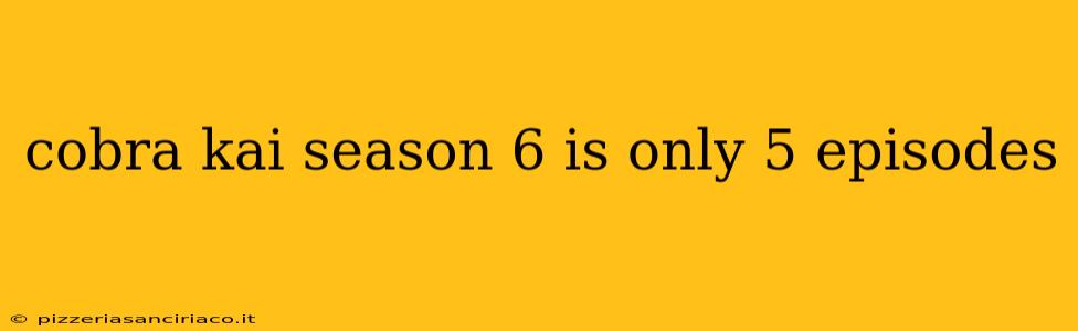 cobra kai season 6 is only 5 episodes