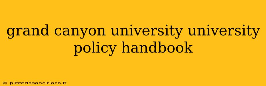 grand canyon university university policy handbook