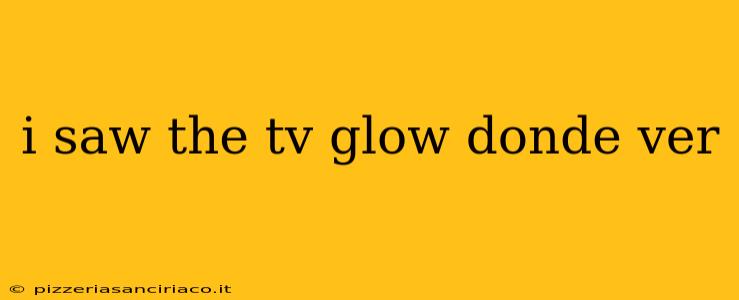 i saw the tv glow donde ver