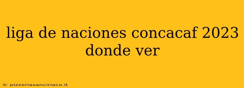 liga de naciones concacaf 2023 donde ver