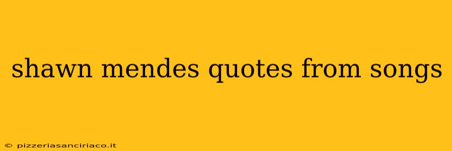 shawn mendes quotes from songs