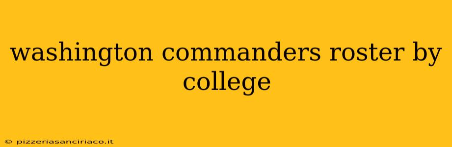 washington commanders roster by college